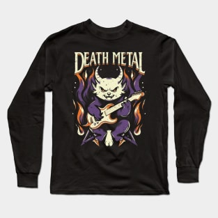 Death Metal Satanic Baphomet Cat Long Sleeve T-Shirt